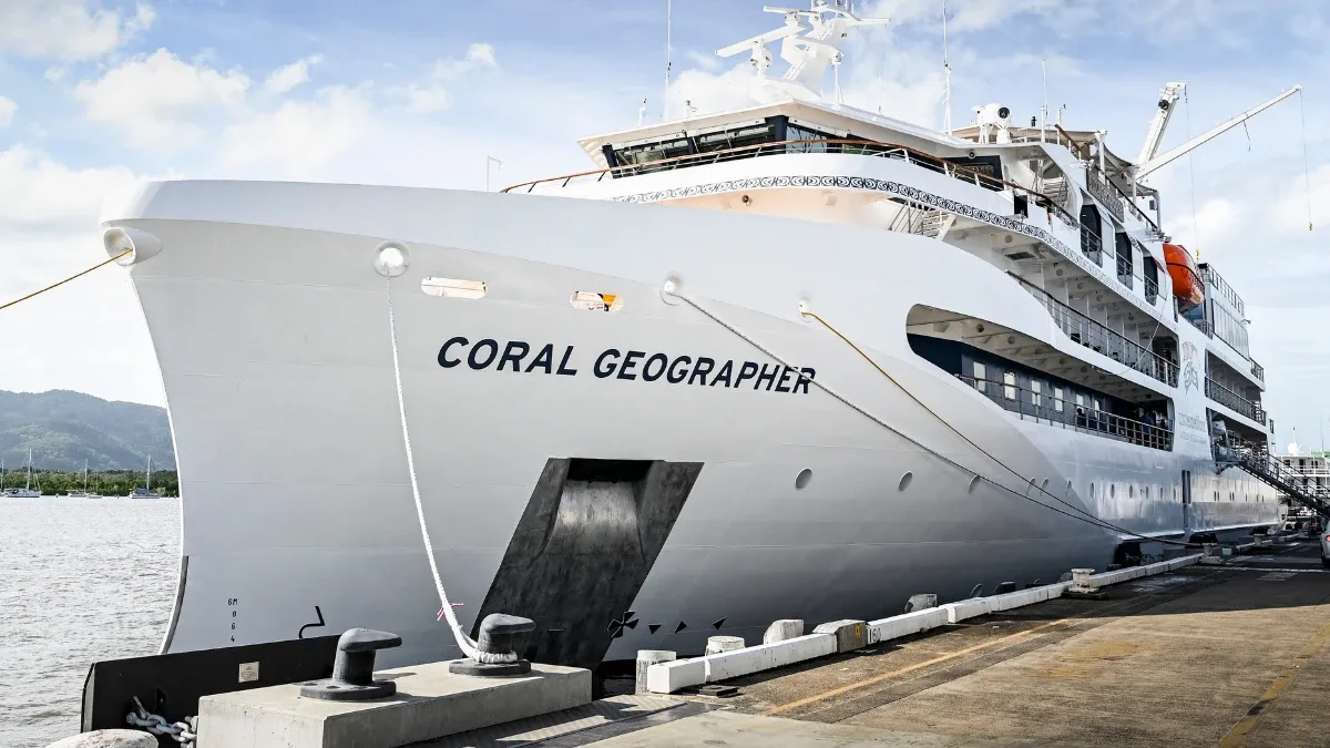 Coral Geographer anchored at a remote location