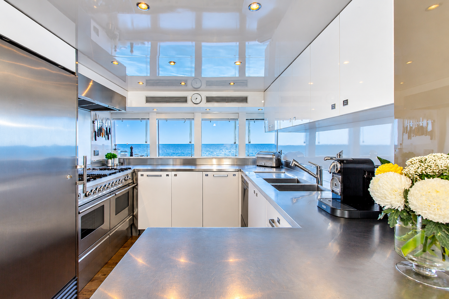 Professional galley kitchen aboard Ocean Dream